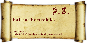 Holler Bernadett névjegykártya